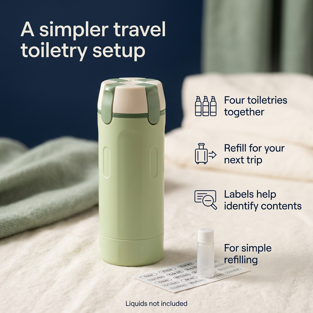 4 In 1 Travel Dispenser Portable Travel Bottles Leak Proof Leakproof Travel Container For Perfume Shampoo Conditioner Lotion