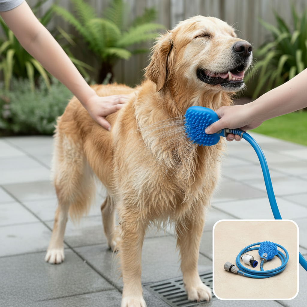 PawClean — Outdoor Pet Bath & Shower Brush